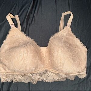 Lace Trim Cream Bralette